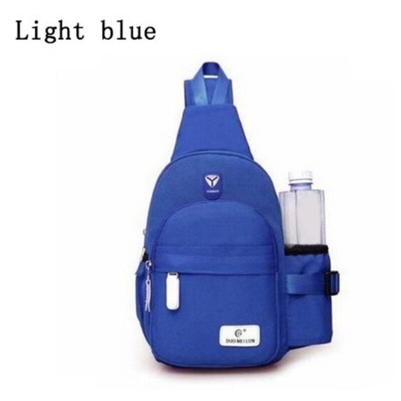 School Summer Short Trip Messengers Bag women Shoulder Bags Oxford Crossbody Bags Multi-pocket Sling Chest Bag: Blue