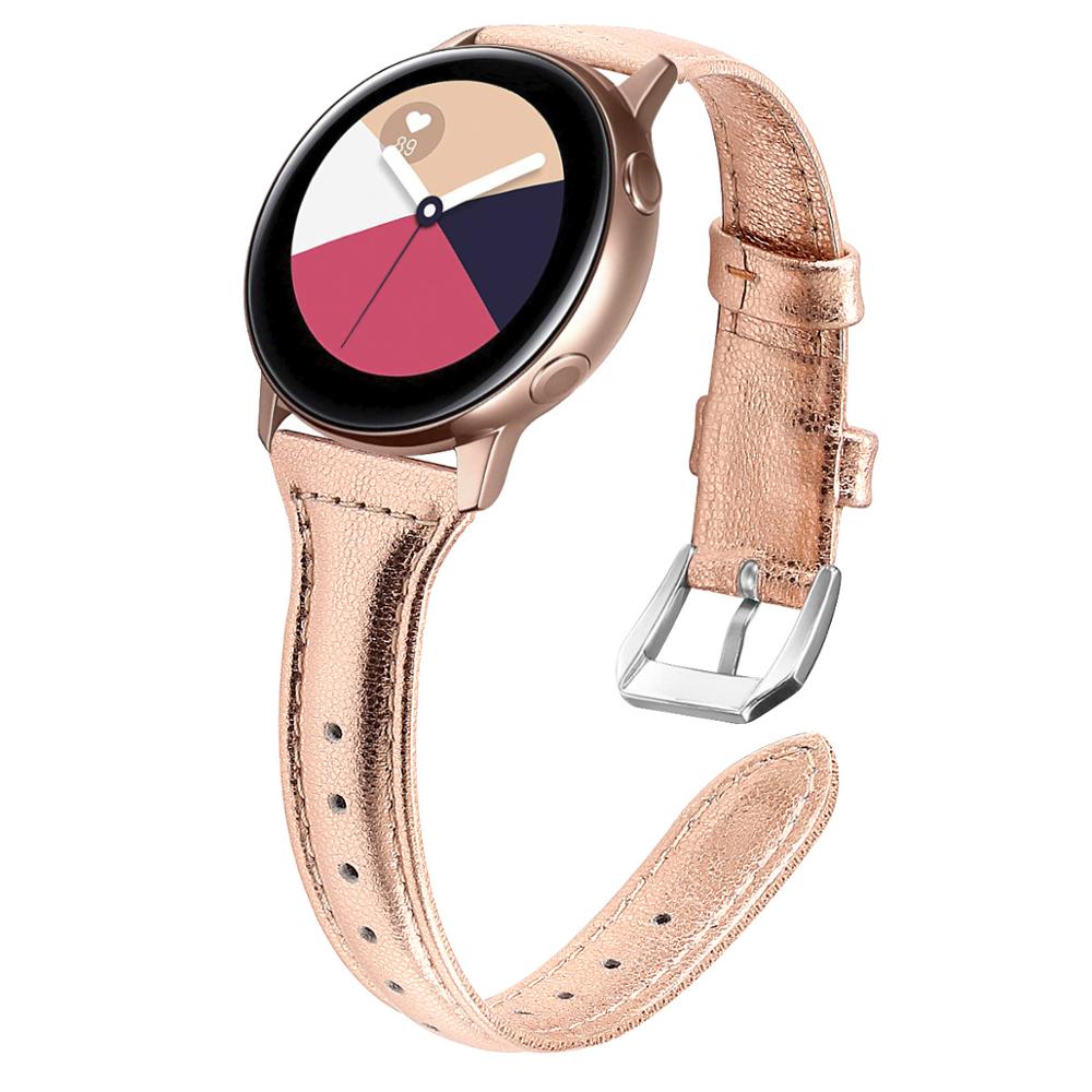Bandjes voor samsung galaxy watch active, leren bandjes voor galaxy watch 20mm , leren bandjes voor galaxy watch 42mm , roségoud