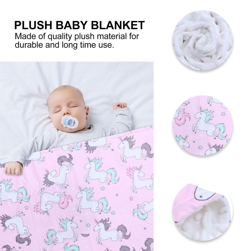 Double-sided Baby Blanket Adorable Kids Blanket Plush Sleeping Blanket