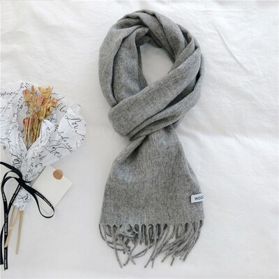 Luna & Dolphin Engeland Vrouwen Kasjmier Virgin Wol Sjaals 190x30cm Schotland Zwart Wit Plaid Edinburgh Plaid Warm school Sjaals: grey