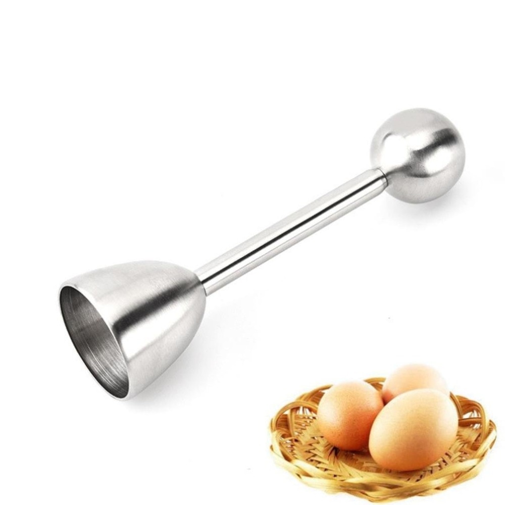 Rustfrit stål kogt æg topper shell top cutter knocker åbner køkken værktøj multifunktion æg krakker separator æg åbner