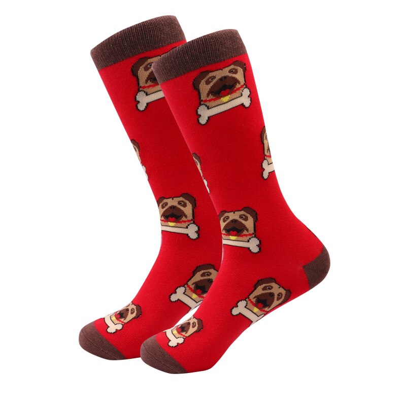 Glade sokker bomull soft sox vakker lama hund kurve menn morsomme kvinner damer jenter kunst: Sølv