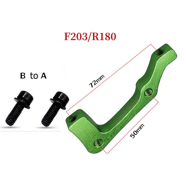 Fiets Schijfrem Mount Adapter Ultralight Aluminium Post/Is Voor/Achter Mtb Racefiets Disc Remklauw Adapter 160/180/203Mm: Green D