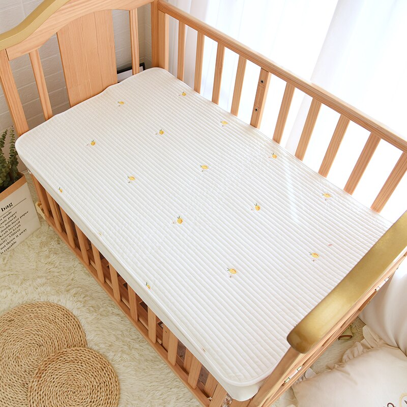 Koreaanse Baby Wieg Crib Gewatteerde Vel Katoen Beer Ster Citroen Ballon Geborduurde Kids Baby Kinderen Peuter Lakens Beddengoed