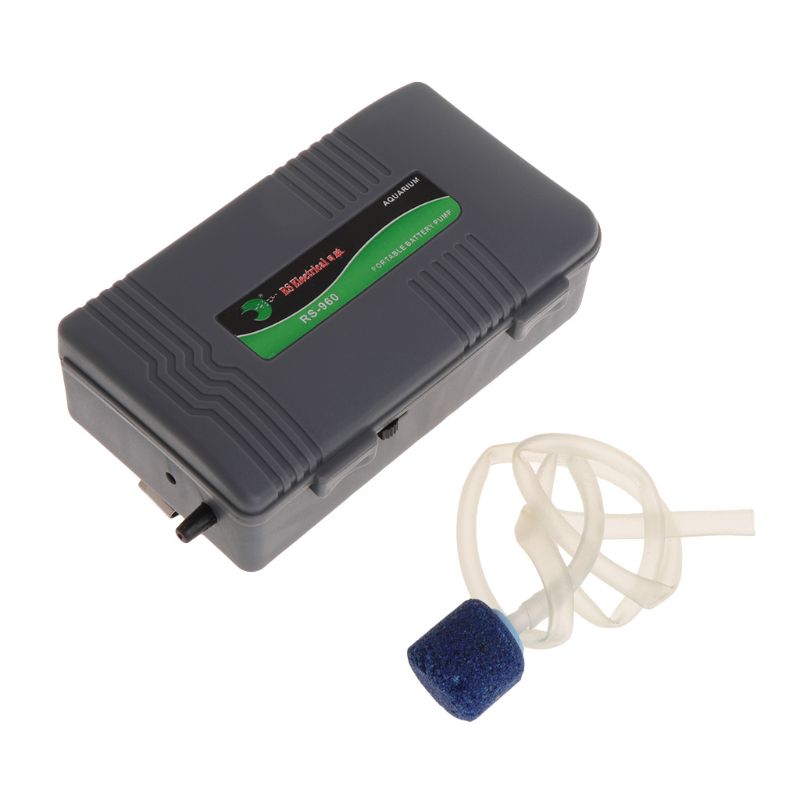 Luftpump bärbar akvarium akvarium batteridriven syrgasluftare med sten  h7ed: Default Title