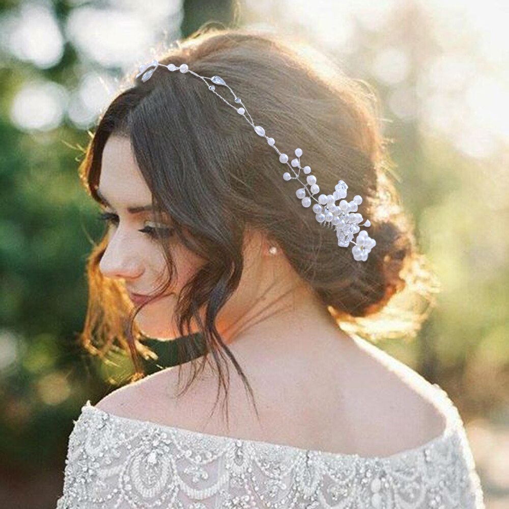Zmhp 16 bruidstiara bruidskammen voor bruids bruidshoofdtooi bruidshaarkam voor vrouwen parel bruidshoofdtooi