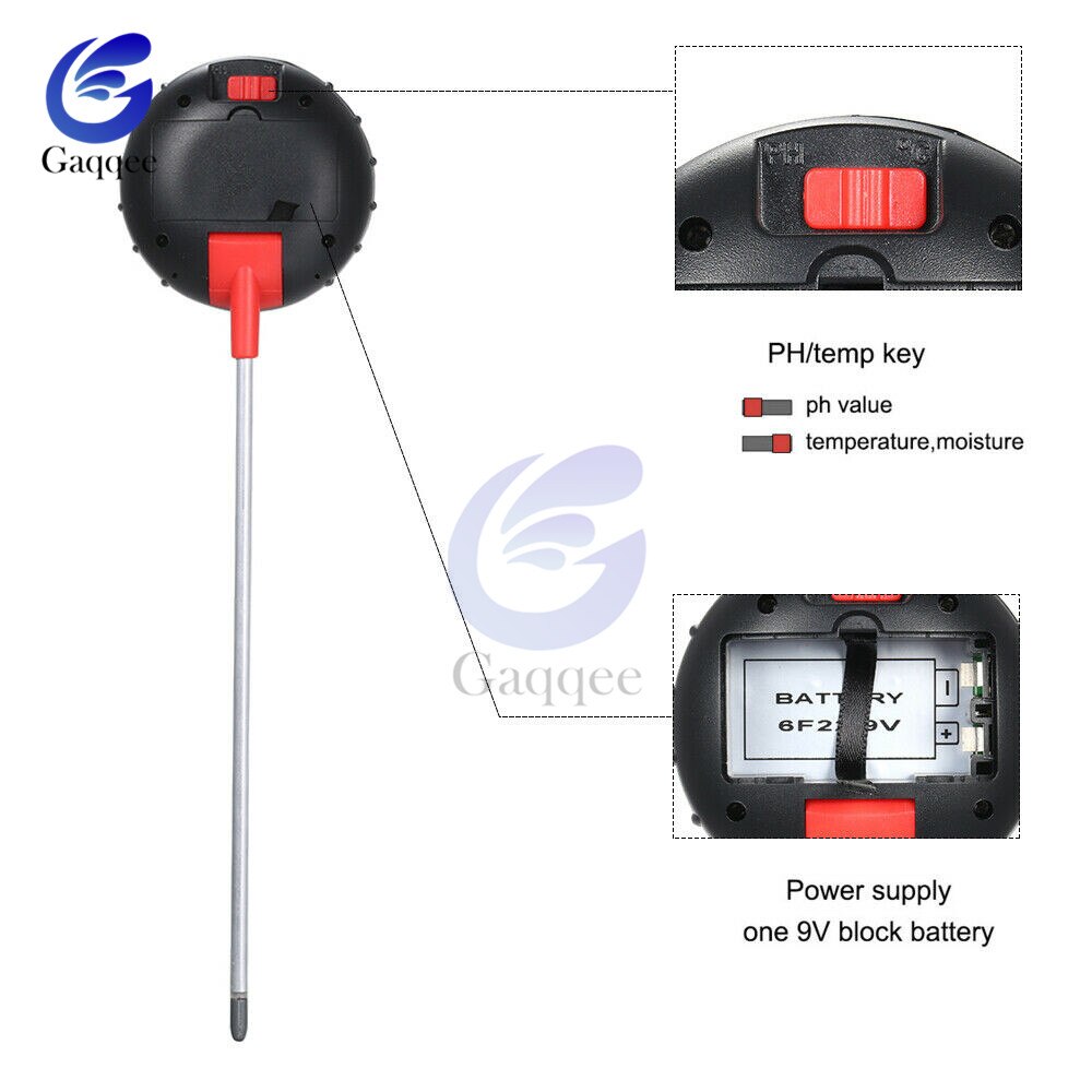 5 in 1 Digital PH Meter Soil Moisture Monitor Temperature Humidity PH Meter Moisture Light Intensity Analysis Tester for Garden