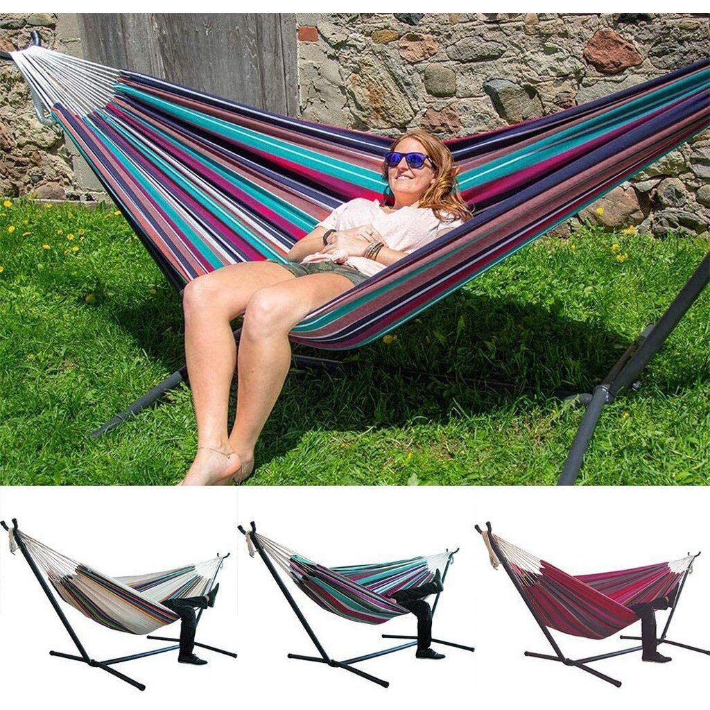Silla colgante de rayas para patio, cómoda durabilidad para interiores, hamaca grande para silla colgante, hamaca gruesa de lona a rayas para cama
