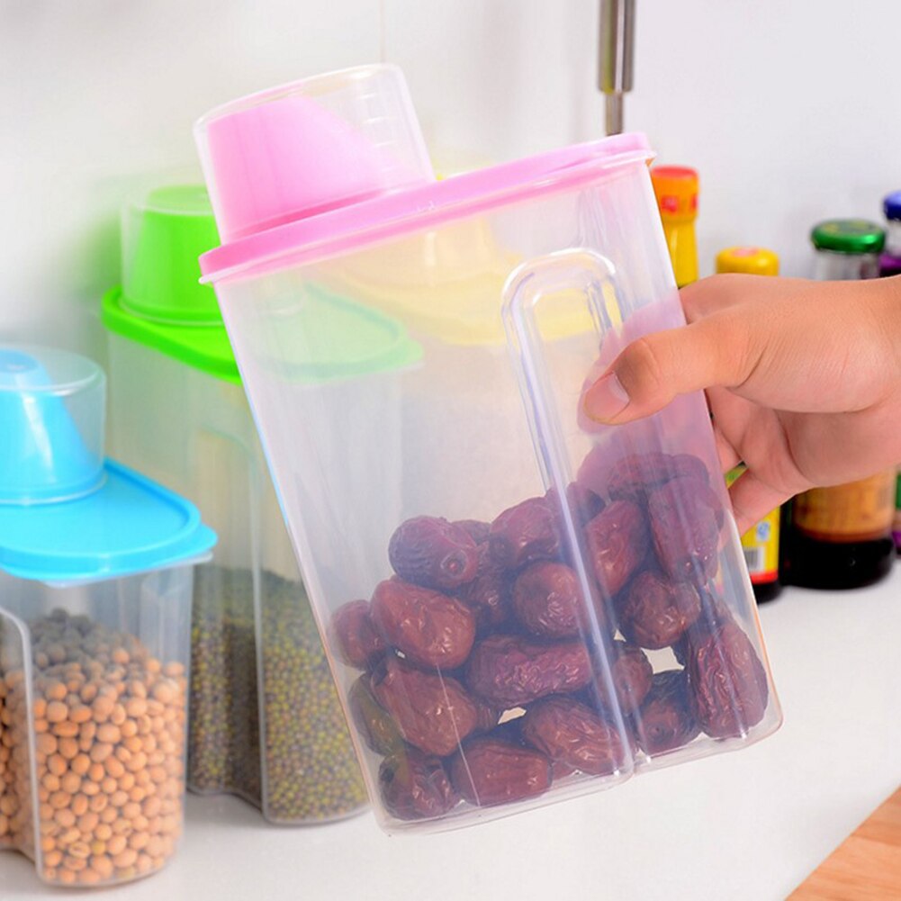 2.5L Large Capacity Kitchen Airtight Dry Food Cereal Storage Box Seal Pot Can