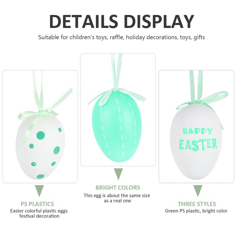 18 stücke Kreative DIY Ostern Ei Dekorative Kunststoff Ei Anhänger Party Dekorationen