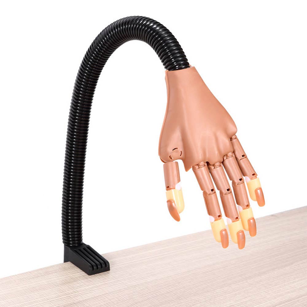 1 øvelse falsk hånd +100 stk neglespids fleksibel holder justerbar diy nail art model hånd manicure værktøj træningsforsyning bevægelig