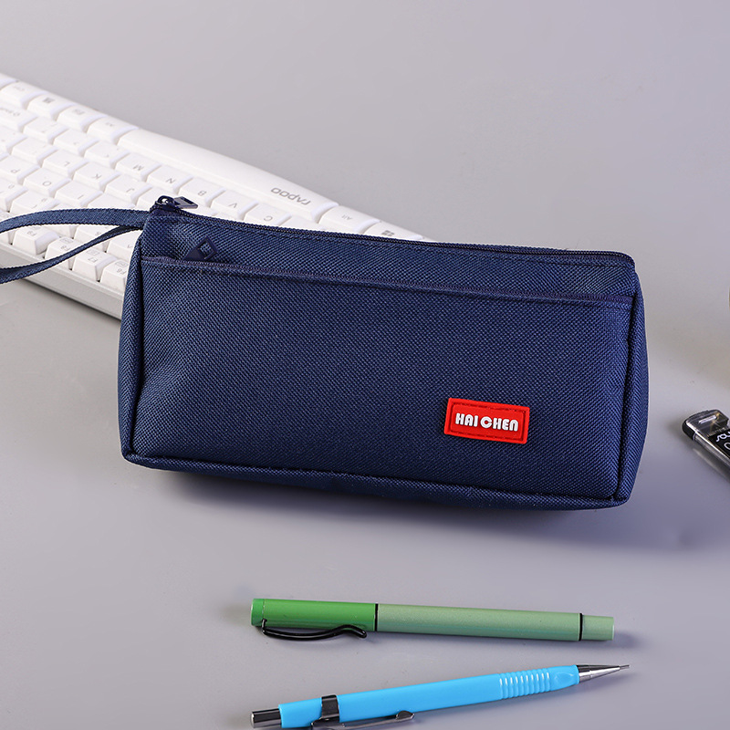 trousse scolaire kawaii fille ecole pencil case fournitures scolaires garcon affaire sac fourniture cartable enfant a crayon cute college coque grande rangement bureau de couleur boite: navy