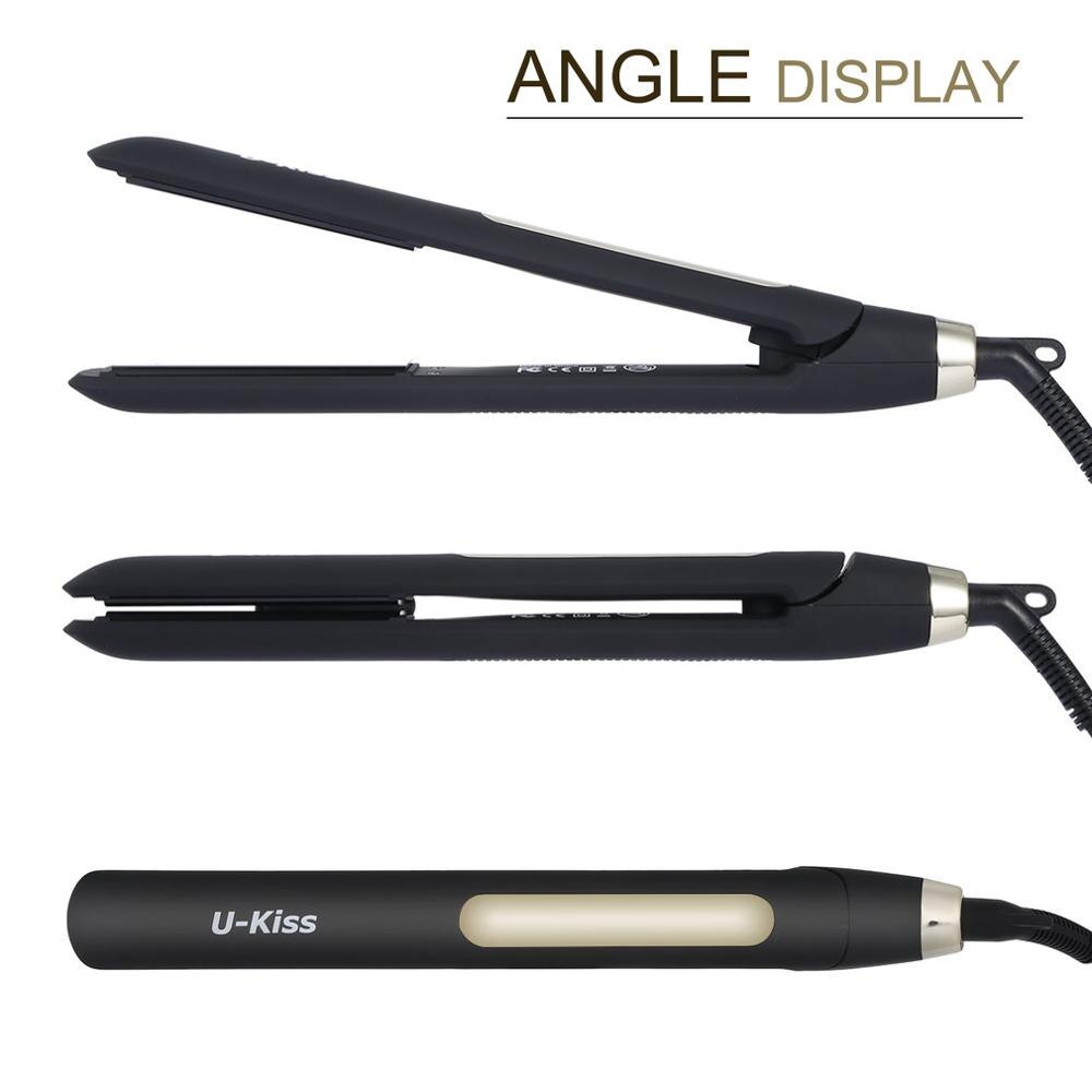 Profession Hair Straightener Ultra Thin Digital LCD Display Touch Screen Titanium Plate Swivel Cable Straightening Curling Tools