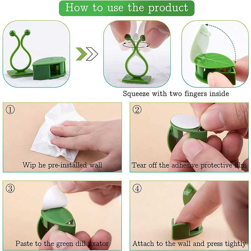 Clips de fixation murale pour plantes grimpantes, 10/30/50 pièces, fixateur de vigne en rotin, crochet auto-adhésif Invisible, Clip de liaison de jardin, Clip collant mural