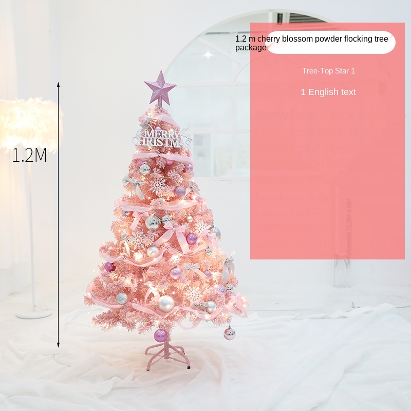 GY Christmas Pink Flocking Christmas Tree Set 1.2 M 1.5 M Shopping Window Home Decoration
