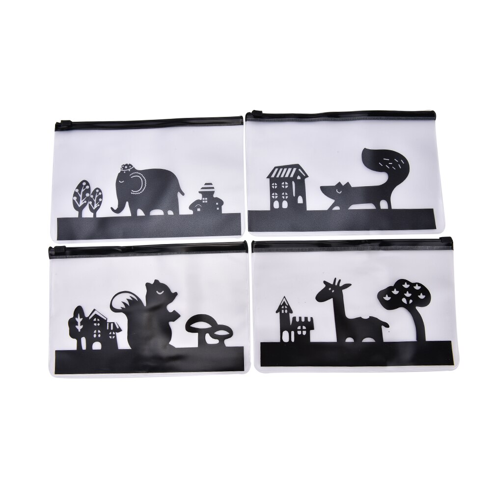 Doorzichtige schattige dieren pvc pennenzak etui opbergruimte schoolbenodigdheden creatieve schrijfwaren cosmetische koffer make-up telefoontas 4 kleuren