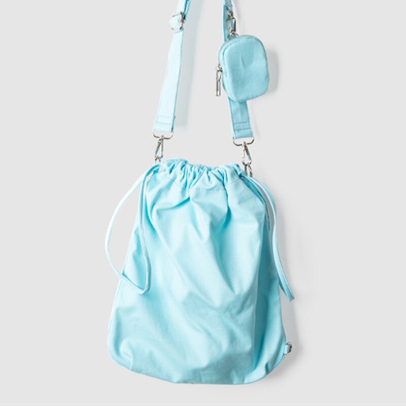 Soft Canvas All-match Solid Color Bucket Bag Student Bag Shoulder Bag Crossbody Bag Office Daily