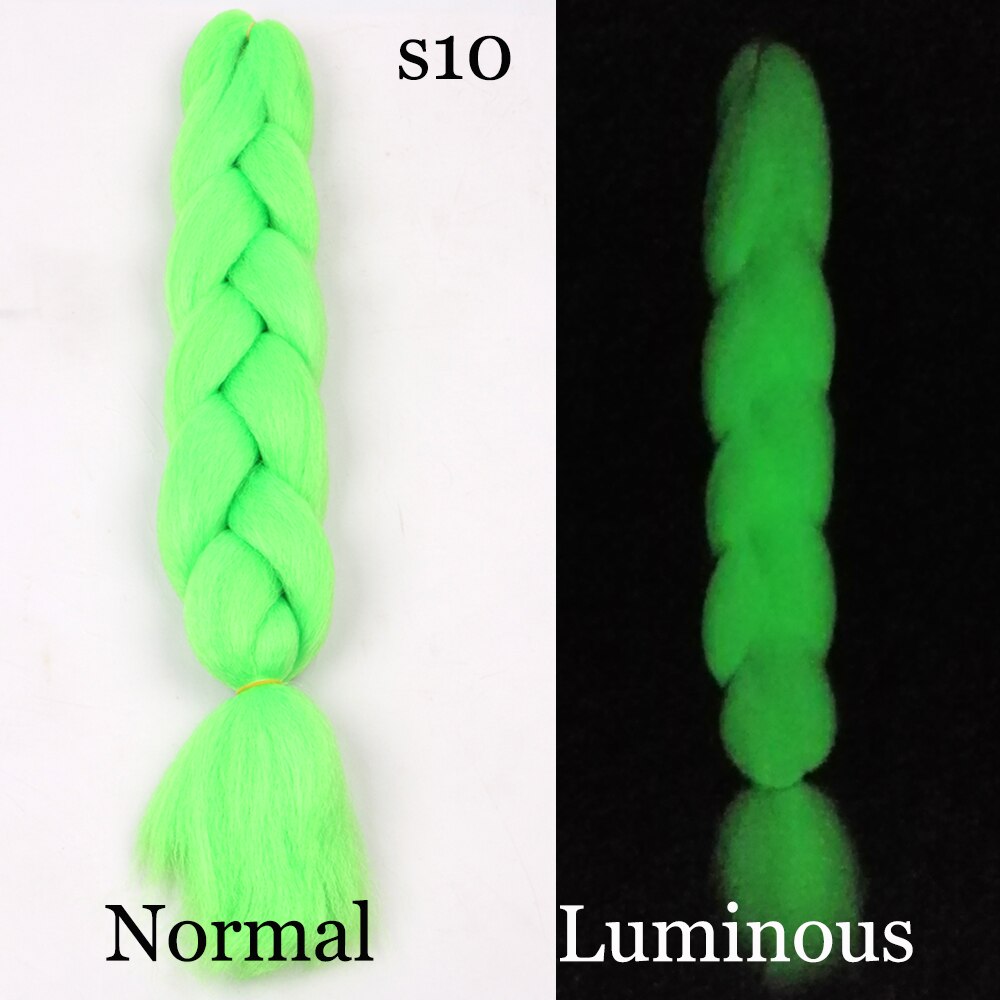 Shining Fluorescence Braiding Hair Jumbo Box Braids Hair Synthetic Braid Hair Extensions for Women White Pink 100g 24inch: S10