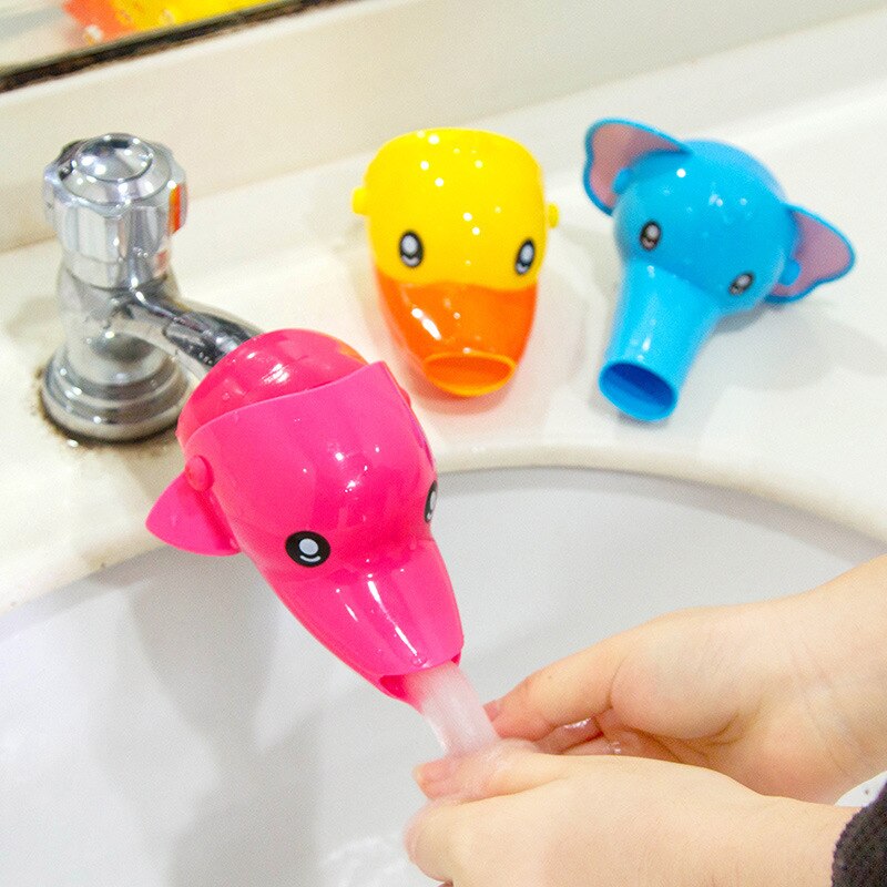 Cartoon Faucet Tap Extender Baby Shower Toy Duck Dolphin Elephant Toddler Kids Hand-washing Faucet Bathroom Sink Bibcock Tap