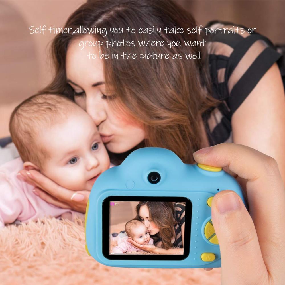 Kindercamera mini-kartonnen digitale spiegelreflexcamera, slimme camera met dubbele lens, 2.0 inch, 12mp inch anti-val speelgoedcamera voor jongens en meisjes, kerst