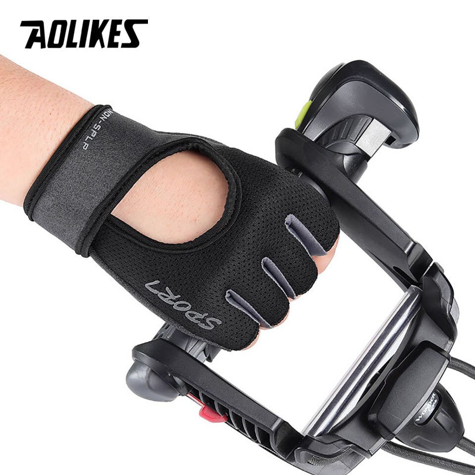 AOLIKES guanti da palestra donna sollevamento pesi Crossfit allenamento guanti Fitness Bodybuilding traspirante mezzo dito protezione mani