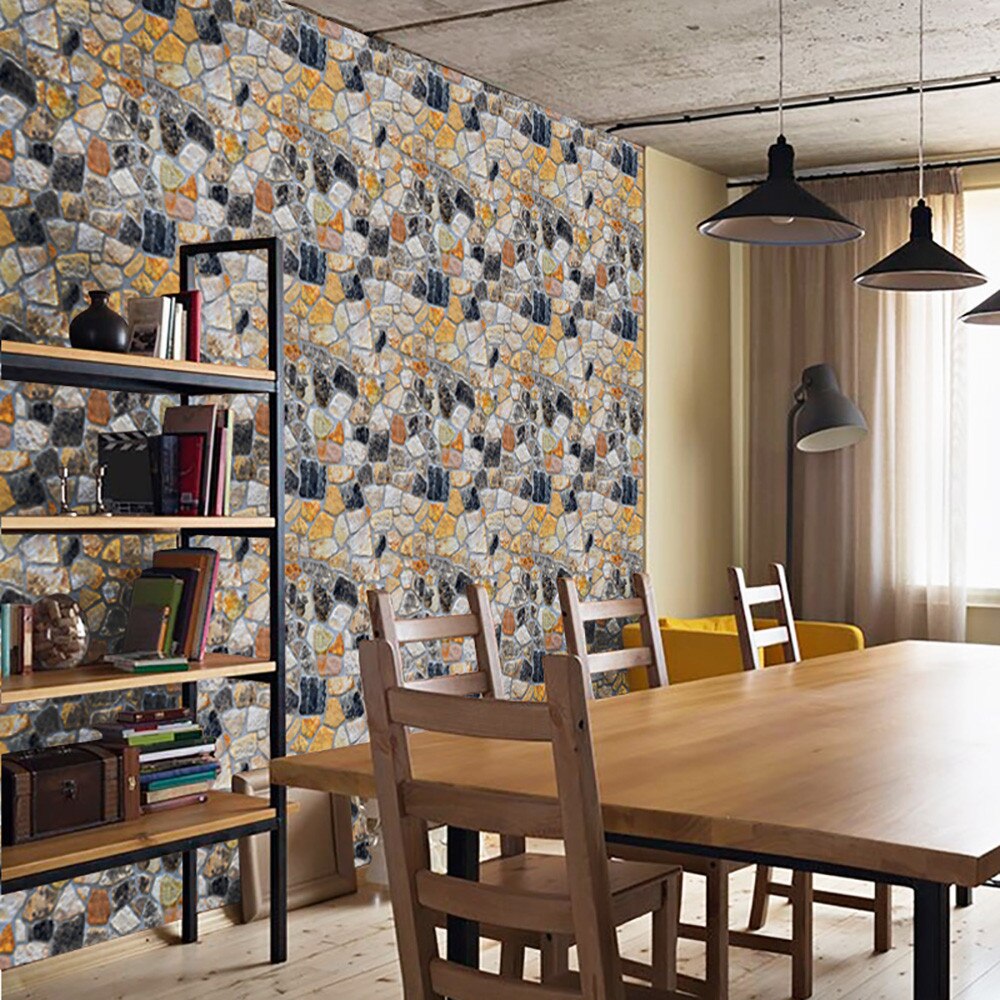 3d brique pierre effet rustique auto-adhésif autocollant mural décor à la maison Pvc Stickers muraux décor à la maison fonds d'écran décor autocollant