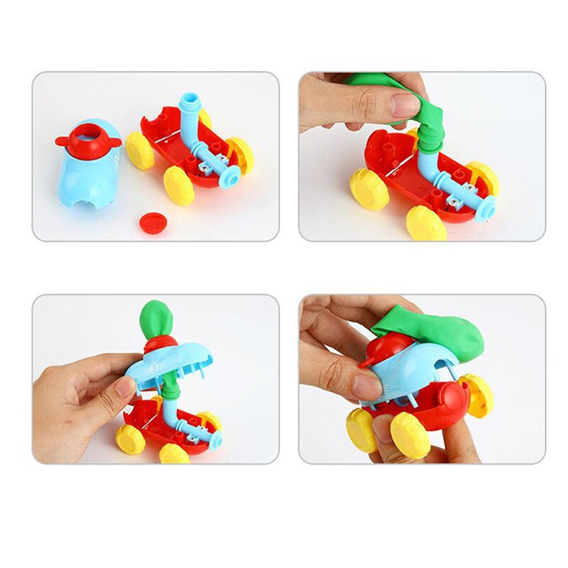 Aangedreven Ballon Auto Kids Onderwijs Science Experiment Plezier Inertiële Speelgoed