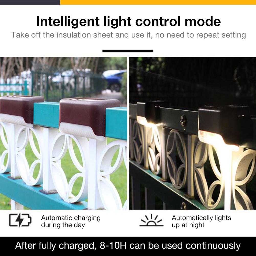 solenergi ledet gjerde lampe utendørs dekk trinn lampe vanntett terrasse trapp hage gjeng dekor lys