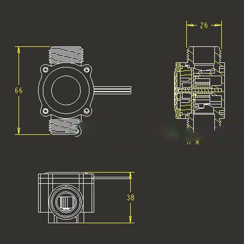 DN20 pipe 3/4'' water flow hall sensor Hall Flowmeter , flow meter Control Water 1-60L/min tools