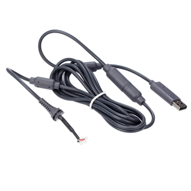For Xbox 360 Wired Controller KK USB 4Pin For Line Cord Cable +Breakaway Adapter: Gray