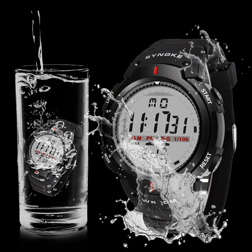 SYNOKE mannen Horloge 30M Waterdichte Elektronische LED Digitale Horloge Mannen Outdoor Heren Sport Pols Horloges Stopwatch Relojes Hombre