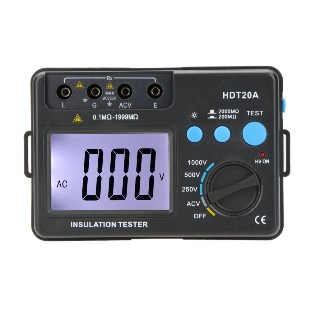 Original Insulation Resistance Tester Digital Megohmmeter Voltmeter With LCD Backlight Electronic Diagnostic Tools