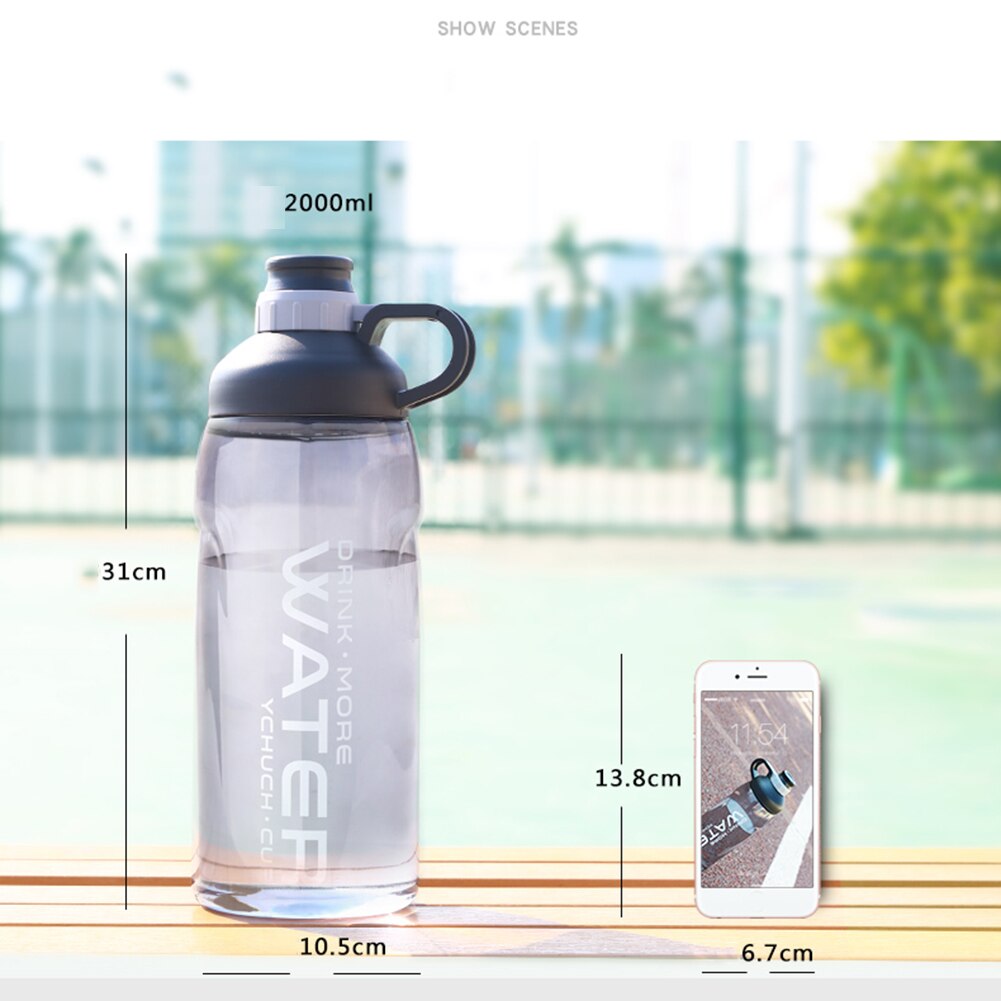 Leak-proof Sports Water Bottle Portable 2000 ml Large Capacity Food-Grade Water Bottle