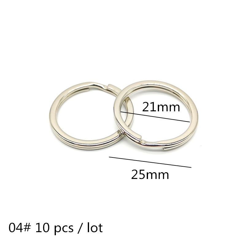 Gepolijste Zilveren Kleur Sleutelhanger Ketting Split Ring Met Korte Ketting Ringen Vrouwen Mannen Diy Kettingen Accessoires # Ys: Kaki