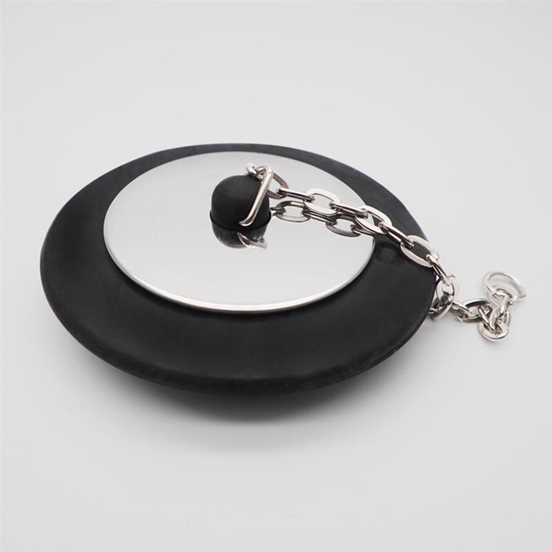 Gummi choke badkars avloppspropp med kedja badplugg avloppsbadkar propp för hem och hotell badrum badkar rostfritt stål