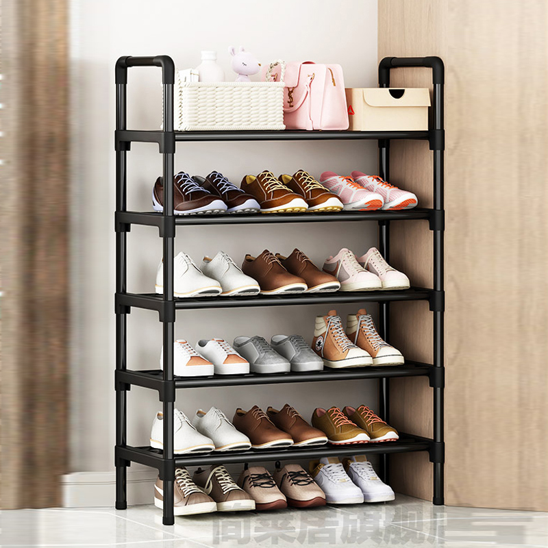 Black Elevated Shoe Rack Small Simple Multi-layer Shoe Cabinet Home Entrance Rental Housing Dormitory Storage Rack: plum