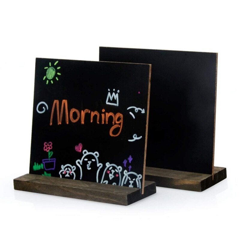 Retro Small Blackboard Decoration Writing Cork Board Desktop Wooden Chalkboard Display Cabinet Decoration Message Crafts