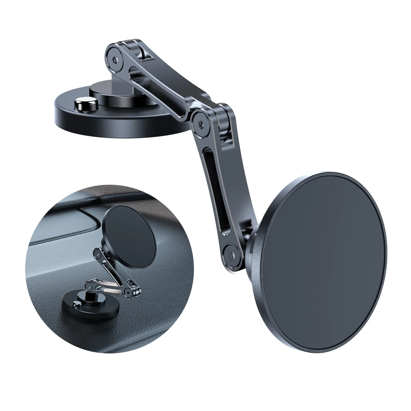 Magnetic Car Phone Holder Wireless Charger Phone Stand Rotation Mobile Phone Holder Fast Charging for IPhone 16 15 14 13 xiaomi: WHITE