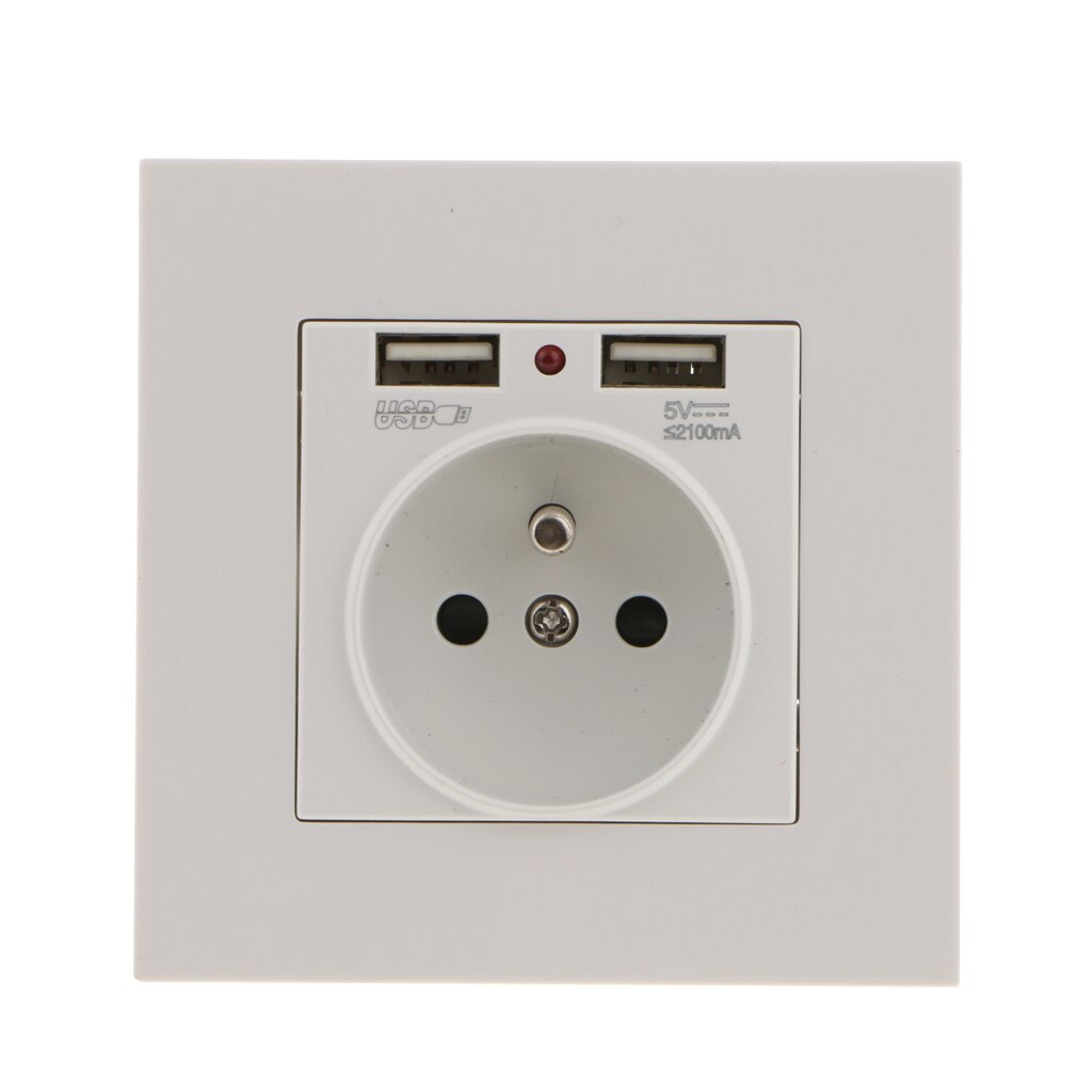 Wall Mount Receptacles Charger with dual socket hole and usb ports, for home appliances, charging simultaneously without adapter