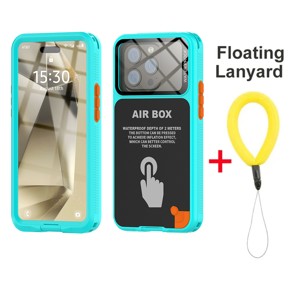 Funda impermeable IP68 para iphone 15 Pro, funda 14 13 12 bajo el agua 360, cubierta de sellado de cuerpo completo, Protector de pantalla incorporado a prueba de golpes: Vinilo / Castaño