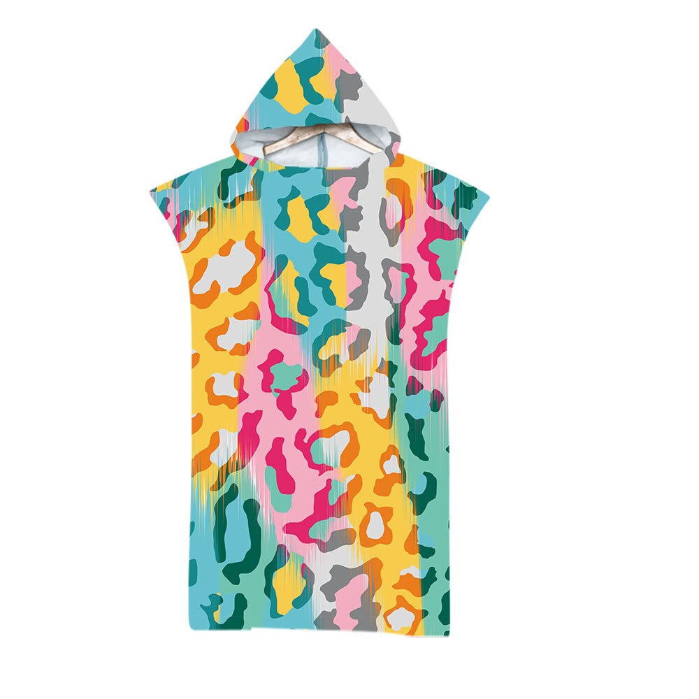 3D Kleurrijke Acryl Gedrukt Microfiber Strandlaken Voor Kids Volwassenen Zachte Badcape Zwemmen Mantel: 4