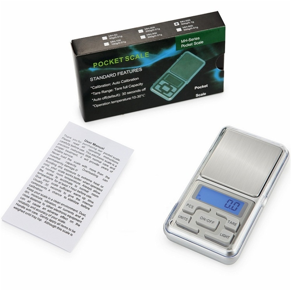 100g/200g/500g x 0.01g Mini Pocket Digital Scale for Gold Sterling Silver Jewelry Scales Balance Gram Electronic Scales