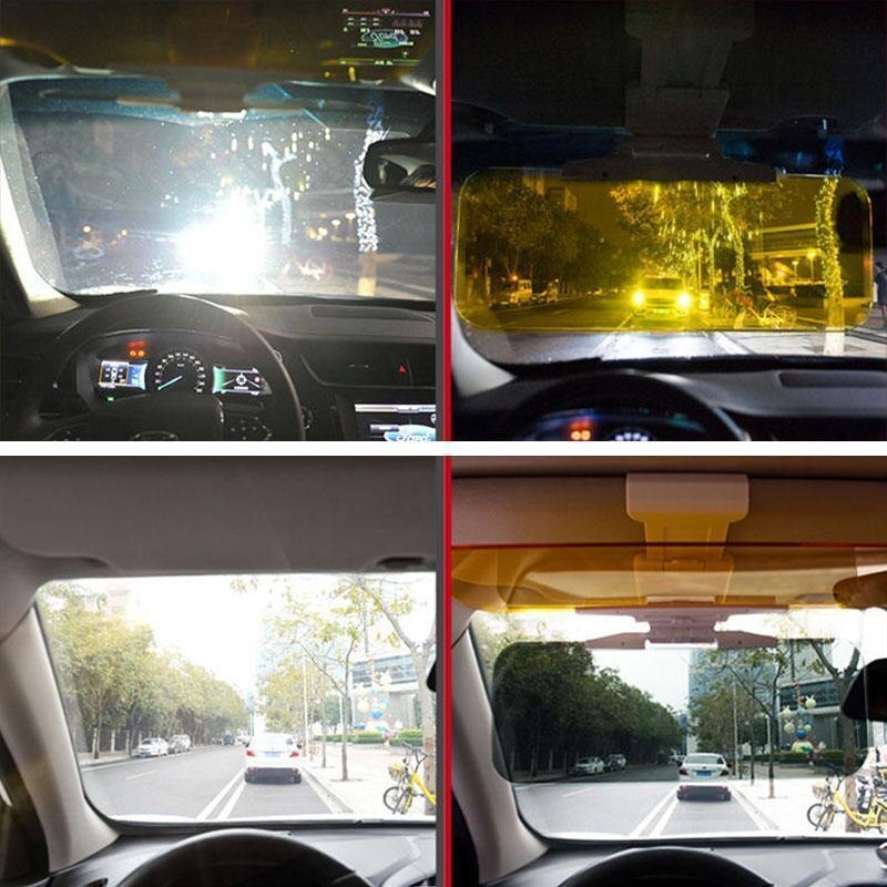 2 in 1 Car Sun Visor Glare Protector for Auto Dazzling Goggle Vision Sun Block Driving Sunshade Mirror UV Fold Flip Sunshade