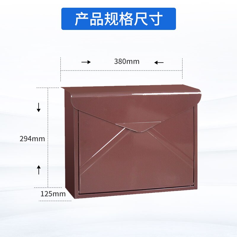 38x12.5x29.4CM Wall Mounted Metal Lockable Simple Mailbox Outdoor Apartment Home Letterbox Mail Newspaper Box Garden Ornament
