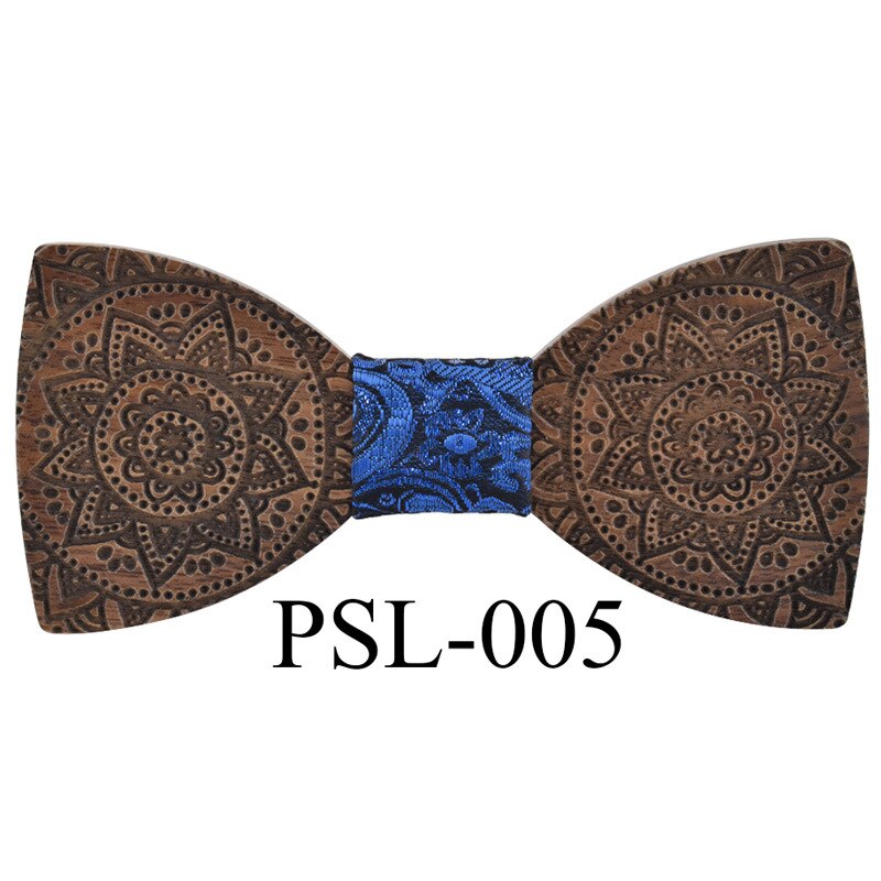 Sitonjwly Holz Bogen Krawatten für Frauen Handgemachte Dünne Krawatten Holz Bowtie für Männer Hemd Krawatte Hochzeit Schmetterling Gravatas: 005