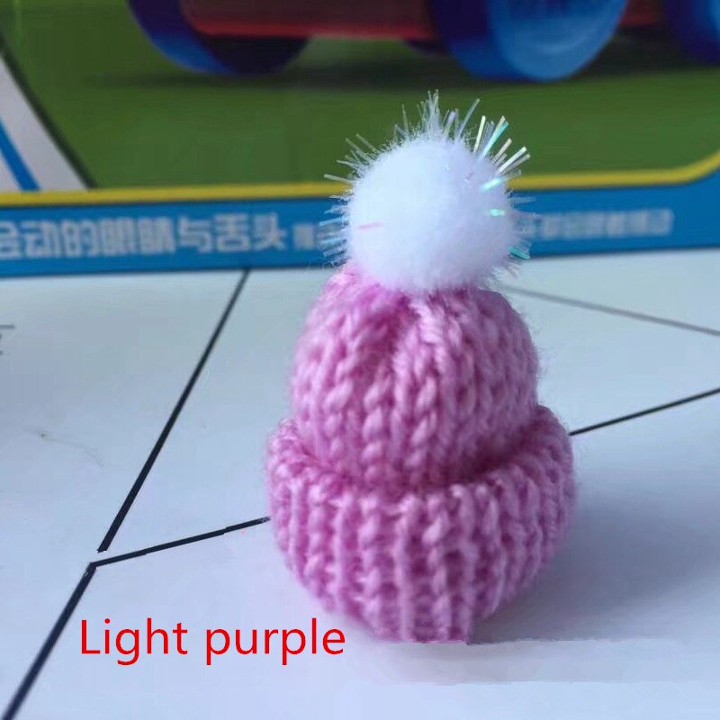 10pc maomao ballen mini breien muts diy pop decoratieve benodigdheden telefoonhoesje tas kledingstuk kunst knutselmateriaal kinderen haar ornament: Lichtpaars