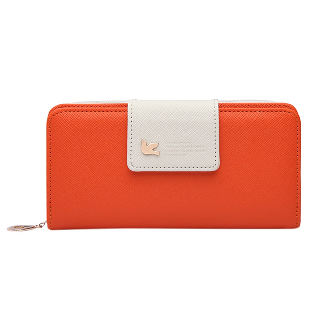 Frauen Lange Reißverschluss Fliege Verschluss Farbe Kollision Geldbörse Karte Halfter Tasche Schnalle telefon fallen Bolsa de moedas de fivela 50: C