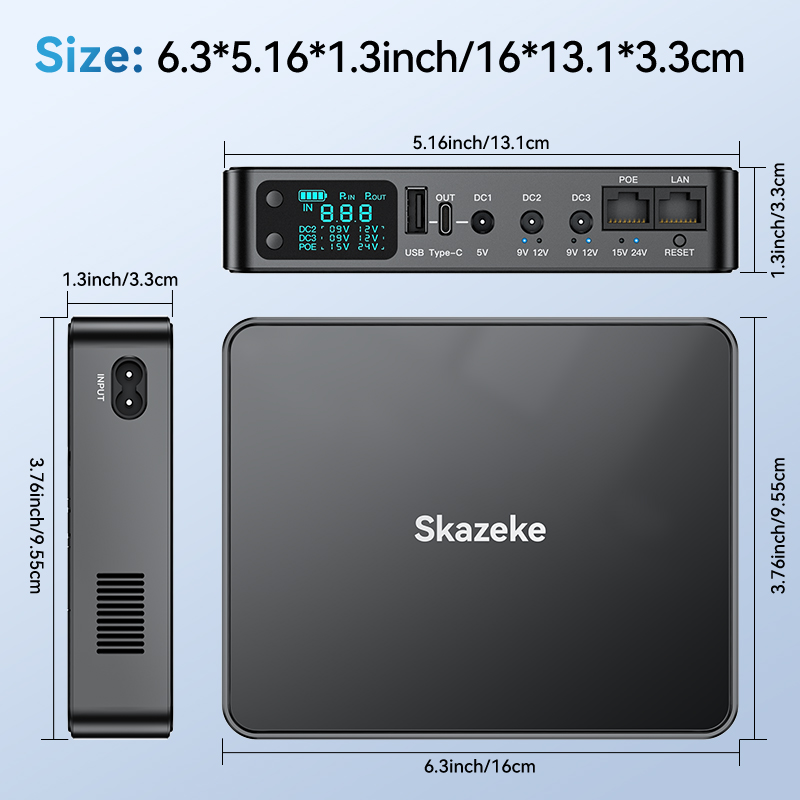 18000 mAh 10400 mAh USV-Backup-Batterie DC 5 V 9 V 12 V unterbrechungsfreie Stromversorgung Router-Überwachung Mobile Power Bank mit Batterie