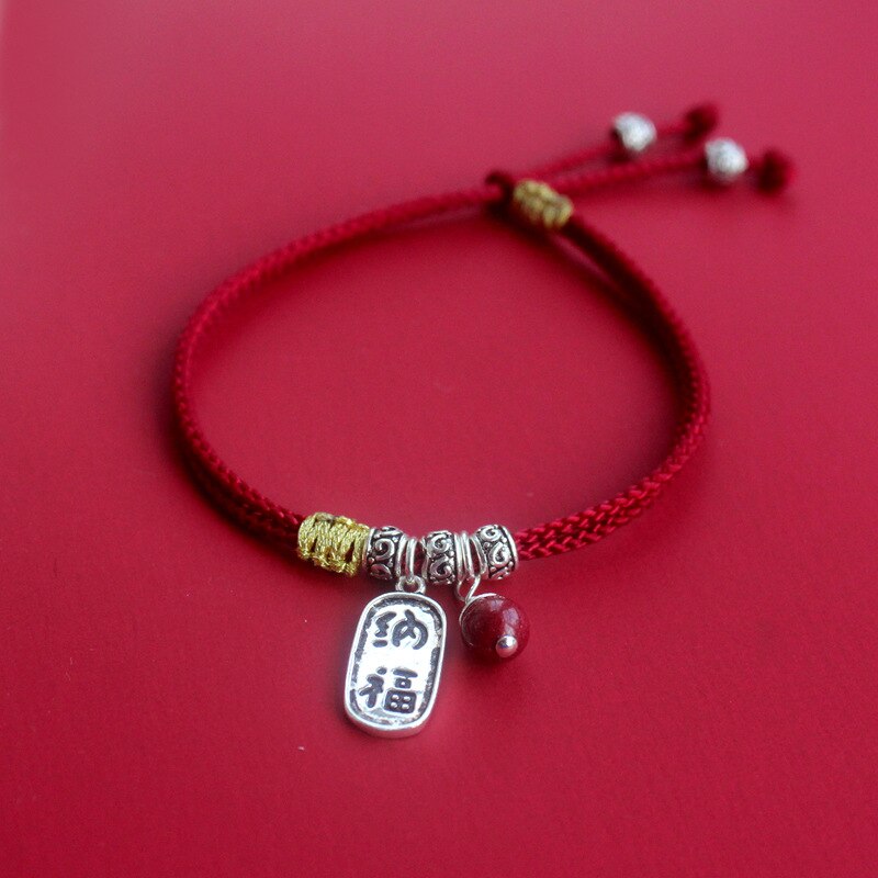 La Monada Geluk Rode Draad Voor Hand 925 Sterling Zilveren Armband Rode Draad String Touw Armbanden Voor Vrouwen Zilver 925 sterling: Default Title