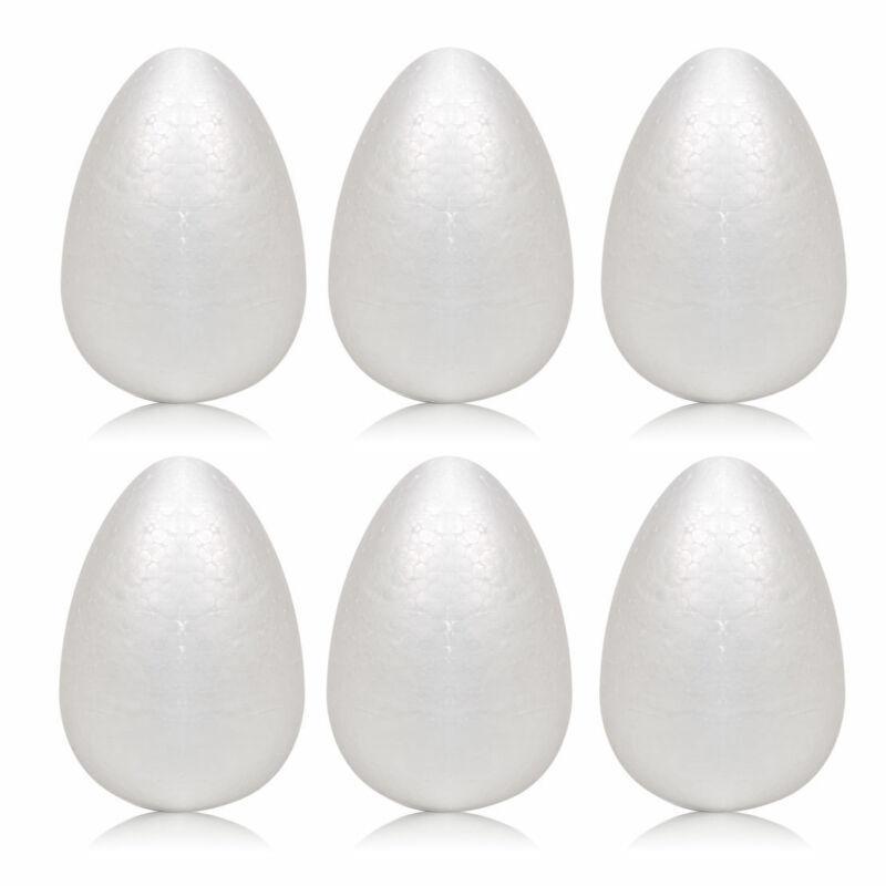 6PCS 12CM White Foam Eggs Solid Modelling Polystyrene Styrofoam Foam Ball Eggs Shape DIY Christmas Decorations Kids